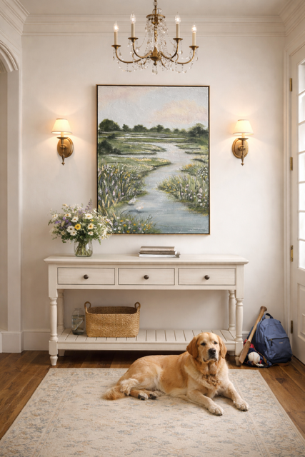 Floral Marsh — styled in bathroom setting