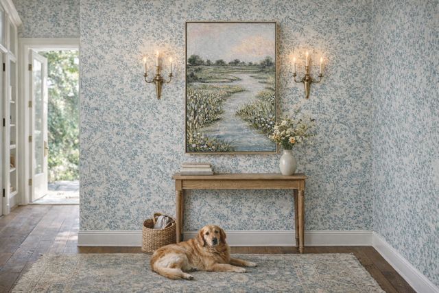 Floral Marsh — styled in entryway setting