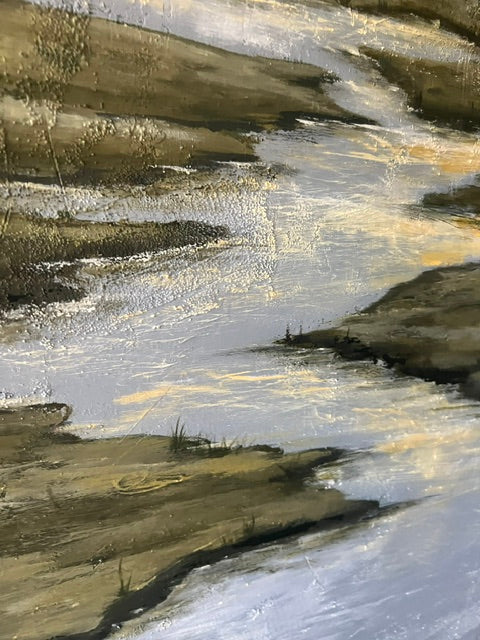 Reflections — detail of tidal creek and marsh grasses