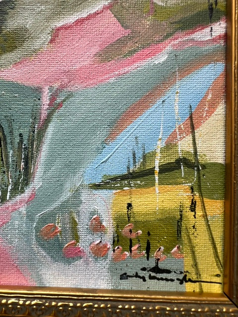 Detail shot of Harbour Island Fun in the Sun — coral and green marks