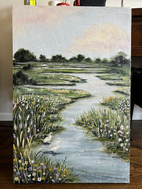 Floral Marsh — detail of lower marsh and waterway