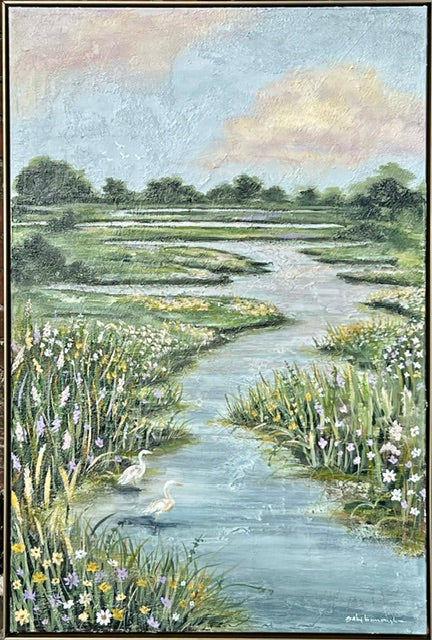 Floral Marsh — detail of upper marsh and sky