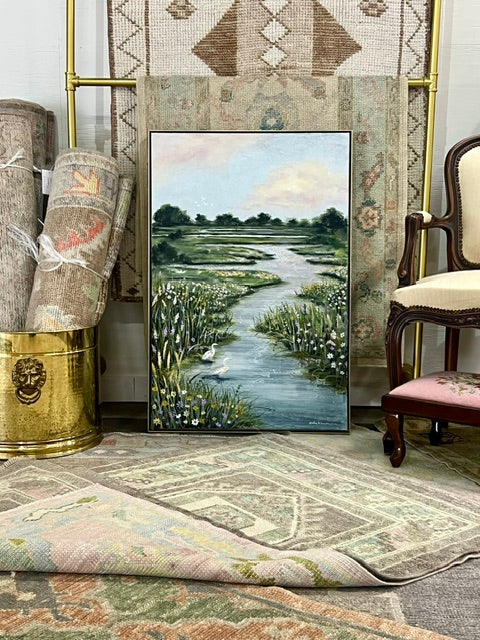 Floral Marsh — styled above dresser in bedroom